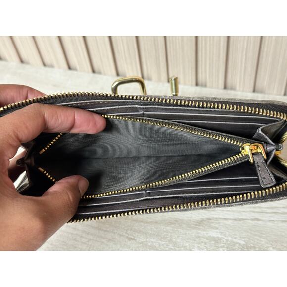 Authentic Miu Miu Matelasse Gray Leather Long Wallet - Picture 13 of 13